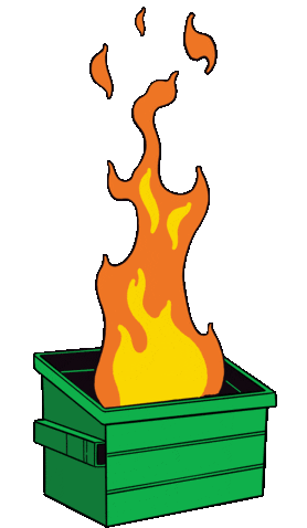 GIFs de lixeira pegando fogo
