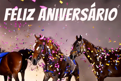 GIFs de feliz aniversário para amantes de cavalos