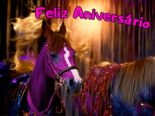 GIFs de feliz aniversário para amantes de cavalos