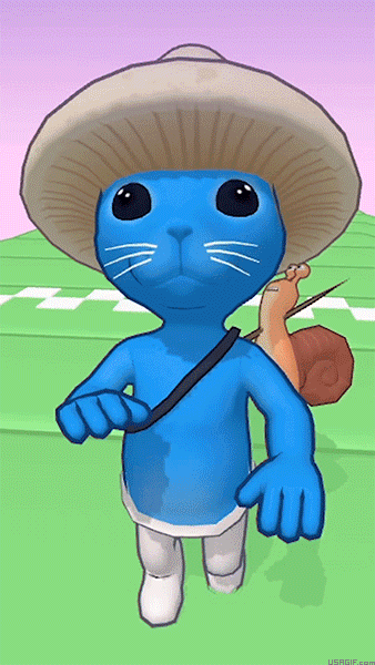 青いスマーフ猫のGIF