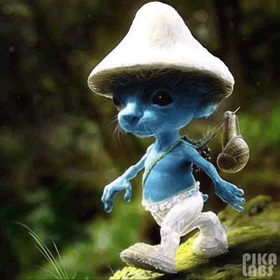 GIF-y z niebieskim kotem Smerfem