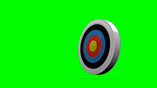 three-arrows-hit-the-target-green-screen-background-usagif