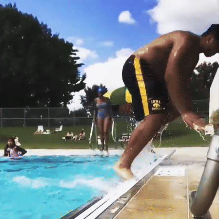 Tristan Wirfs Pool Jump GIFs