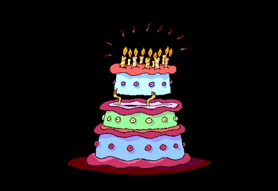 Imagens GIF animadas de bolos de aniversário