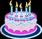 Animované GIF obrázky narozeninových dortů